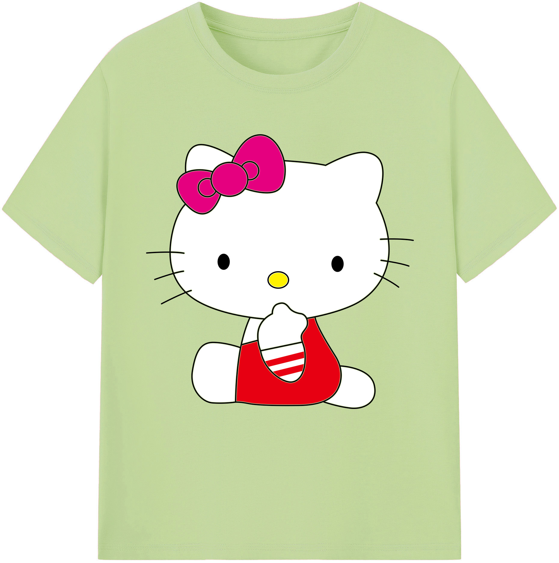 （画像用） Hello Kitty ハローキティ 綿100％半袖Tシャツ（フロントプリント）